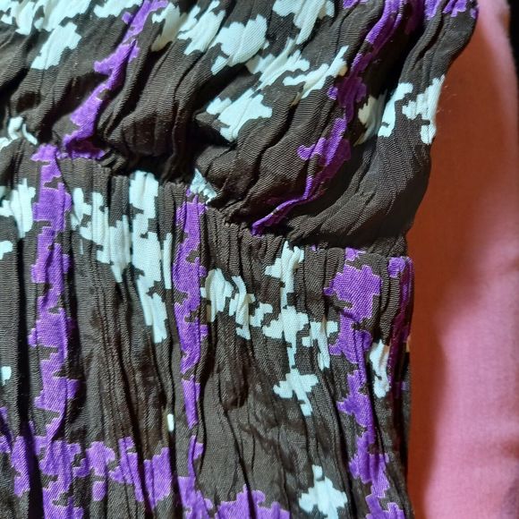 Size 12-14 Unusual Check Houndstooth Blouson Shirt Dress - Picture 6 of 7